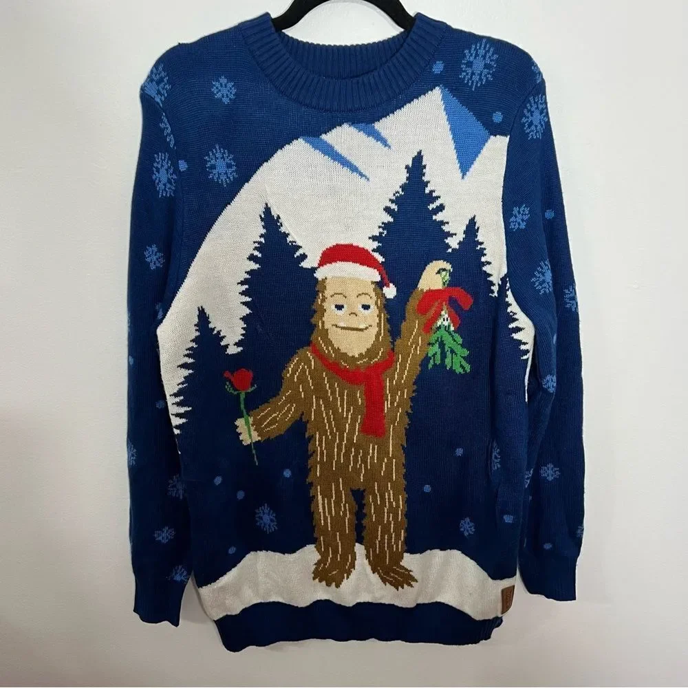 Tipsy Elves Sasquatch Mistletoe Ugly Christmas Sweater -- L - Picture 4 of 10